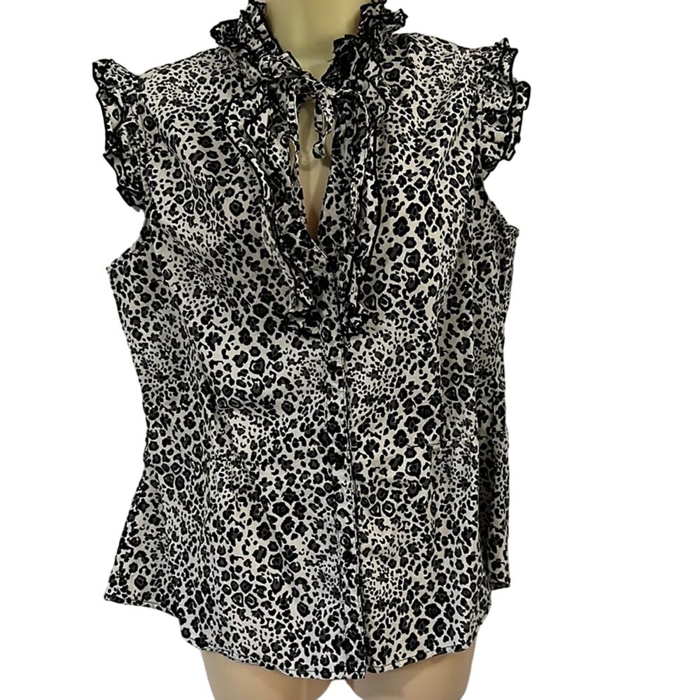 Susie Rose Size  XXL 19 Animal Print Blouse Ruffled